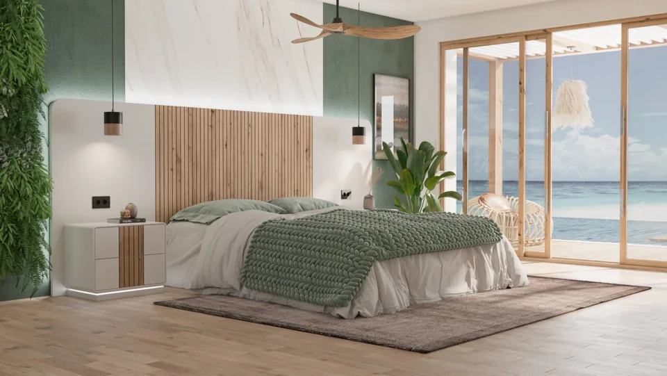 Dormitorio contemporáneo abierto a la luz mediterránea